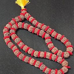 Natural 5 Mukhi Rudraksha Mala | Spiritual Practice Beads | Brown, 110 gm, 2 cm beads-image-71