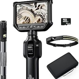 Dual Lens Upgraded 0.24in Two-Way 360 Articulating Borescope, 1080P HD Inspection Camera, 5FT Flexible Gooseneck, Waterproof Endoscope Camera with Lights - Auto, Plumbing & Mechanical Inspection-2