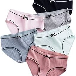 Women Cotton Underwear Panties Stripe Bow Soft Breathable Seamless Underpants Hipster Panty (Multicolor_Free Size)-image-88