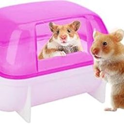 Bath Sand Tub Cum Bathroom Cum Litter Tub for Hamster/Dwarf/Gerbil/Chinchilla/Mice (Pink)-28