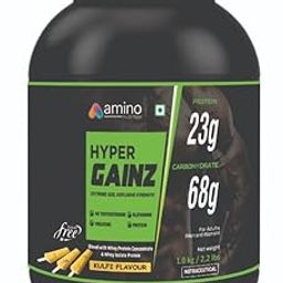 amino nutrition Hyper Gainz Mass Gainer with Protein Powder, Kulfi Flavour (1 kg)-image-76