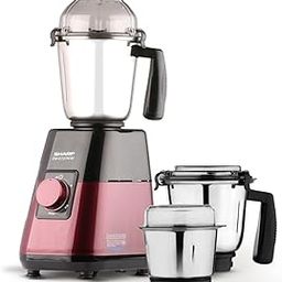 SHARP Mixer Grinder 1000 Watts Powerful Copper Motor I 3 Speed + Pulse I 3-Jar I Auto Cut-Off I Leakproof And Airtight Lid I Stainless Steel Blade I 2024 Model Em-G101N-M I Maroon-19