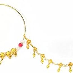 22K MIcro Gold Plated Nathiya Big Nose ring for Women and Girls-image-83