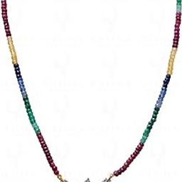 Emerald Ruby Sapphire Gemstone Faceted Bead with Sterling Silver Pendant-image-64