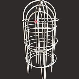 NAYAB Garden Obelisk Iron Trellis Rose Flower Supporter for Climbing Vines and Plants (Set of 3 - Ivory)-image-9
