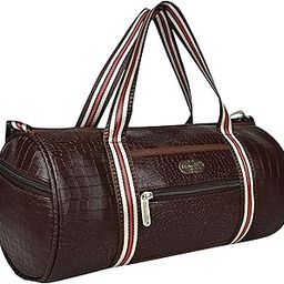 Faux Leather Thor Vegan Leather 17" Sports Gym Bag For Men Women | Weekender Travel Duffle Bag | Premium Cabin Bags | Stylish Gym Bag. (Chocolate Brown), 20 Centimeters-image-84