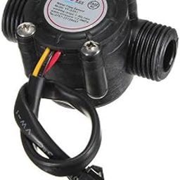 REES52 YF-S201 G 1/2" Water Pipe Flow Meter Sensor Counter/Flow meter 1-30L/min (Black)-0