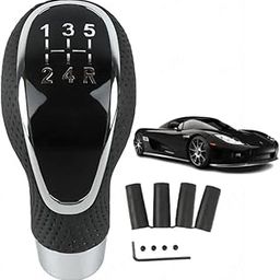 Medirich Lifesciences Plastic Car Gear Knob | 5 Speed Manual Transmission Gear Shift Knob | Hypernova Black And Chrome With 4 Adapters, Screws And Allen Key | Compatible With All Manual Cars And Suvs-image-93
