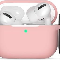 Meyaar Compatible for AirPods Pro 2nd Generation Case Cover with Keychain, Soft Silicone Skin Case Cover Full Protective (Only Silicone Cover) (Pink)-27