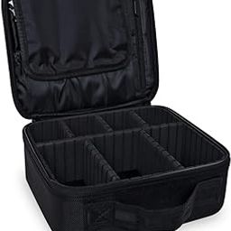ESBEDA Makeup Organizer Cosmetic Artist Storage Case, Professional Makeup Bag with Adjustable Dividers, Elastic Makeup Brush Slots and Shoulder Strap for Women-picture-22