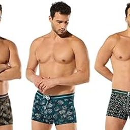 Men’s Ultra-Soft Modal Trunk Underwear | Moisture-Absorption with 4-Way Stretch | Breathable Contour Pouch, Microfiber Waistband with Spandex | Pack of 3-9