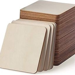 Curious Button Plain Unfinished Wood Cutouts, 3x3 Inches Blank Natural Wood Square Wooden Cutouts Board for DIY Crafts Painting, Scrabble Tiles, Coasters, Decoration (25 Pieces)-image-99