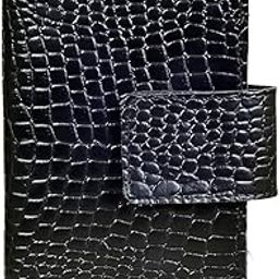 Pemium Croco Print Leather Wallet | Luxury Slim Fit Design | Black Color | Unisex Passport Holder and Wallet | Multiple Pockets and Card Holder-image-17