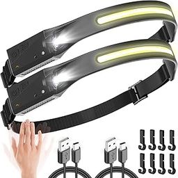 Rechargeable Headlamp, Ultra Powerful USB Motion Sensor LED Headlamp, Waterproof Head Torch for DIY Camping-image-11