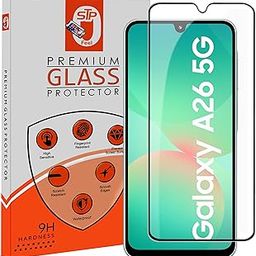STP FEEL® Premium HD+ Tempered Glass Screen Protector Guard Compatible For Samsung Galaxy A26 5G (6.7 Inch, Pack of 1) | Edge to Edge Coverage With Easy installation kit for Smartphone-0