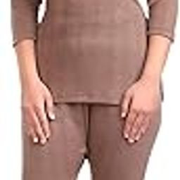 Women's 3/4 Sleeves Thermal Fabrics Top and Lower Set-image-11