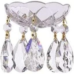 Asfour Crystal Chandlier Bobeche, Lead Crystal Bobeche Candle Drip Protector for Candlesticks - 4.75 Inch Glass Bobeche, 26mm Center Hole and Gold Pin 2" Teardrop Prism Fits Most Candelabras - 1 Piece-image-12