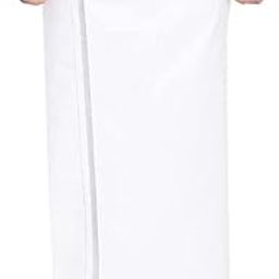 Men Cotton Single Dhoti with Silver Jari Border-81