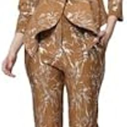 Co ord Set for Women Brown Foil Print Blazer Trouser Co-Ords Set-image-34