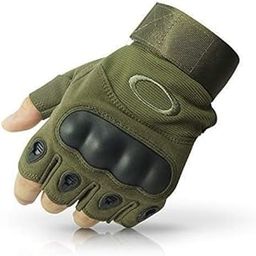War Threads Nylon Tactical Half Finger Gloves for Sports, Hard Knuckle,Hiking,Cyclling,Travelling,Camping,Outdoor,Boxing, Motorcycle Riding, Arm Shooting Gym Gloves, Green-image-93