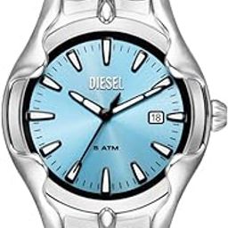 Diesel Stainless Steel Analog Blue Dial Men's Watch-Dz2200, Band Color-Silver-picture-34