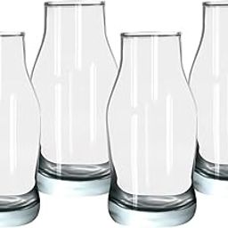 Urban Moon Glass Vase, Flower Vase, Vessel, Money Plant Pot, Glass Bottle for Milk, Coffee, Tea | Restaurants, Modern Kitchen, Office, Table & Home Decoration & Gifts - Set of 4 Piece-image-72