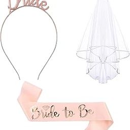 3pcs Bride to Be Decoration, Party Decorations, Bride to Be Props, Pink Strip With Rose Gold Letters, Rose Gold Headband, and Lace Veil for Single Party Props, Used for Bridal Decoration, Wedding-image-91
