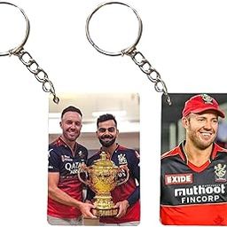 AB de villiers rcb with trophy Photo Keychain, Wooden MDF, 4.5x6.5 cm, Smooth Gloss Finish (Pack of 2)-image-84