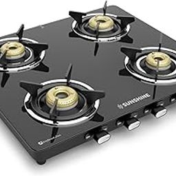 Sunshine Phoenix 4 Burner | 4 Burner Glass Cooktop | Bakelite knob, 360° Rotating Gas Nozzle, Tempered Glass | Manual Ignition | LPG Ready & PNG Compatible (Premium - Black)-image-29