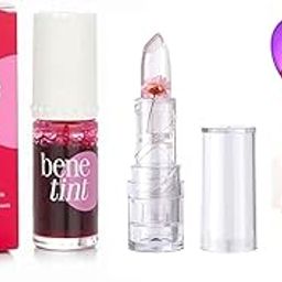 Lip & Cheek Tint Combo | Rose Bene Tint, Moisturizing Blush, Hydrating Heart Gloss, Matte Teddy Bear Keychain Lipstick, Crystal Flower Jelly Lipstick, Waterproof Long-Lasting Lip Balm & Plumper-image-22