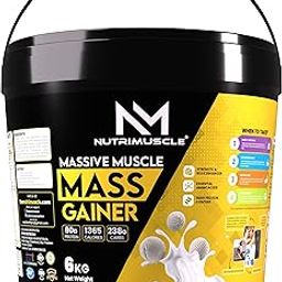 Nutrimuscle ® Massive Muscle Mass Gainer - 6 Kgs - Vanilla Flavour - For Muscle, Mass and Strength Gain - Contains Creatine, Complex Carbohydrates and Protein-image-22