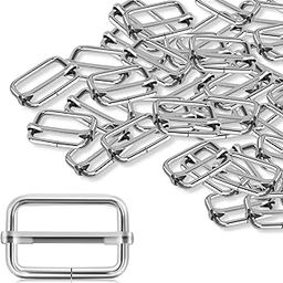 Slide Buckle 1 inch Metal Triglide Slides Rectangle Adjustable Webbing Slider for Fasteners, Strap, Backpack 20 Pcs-32