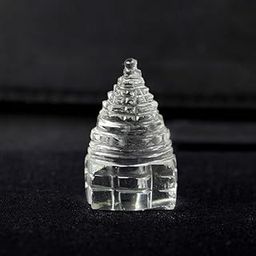 Crystal Clear Sphatik Shree Yantra, Natural Quartz Pyramid Tower, Small Size-3