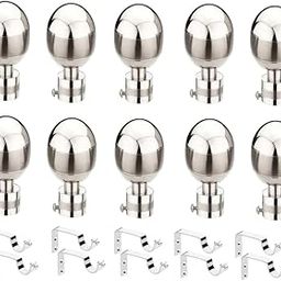 VANOS DREAMZ Steel Curtain Bracket Set with Finials,Rod Holder Set for Door & Windows, 1 inch Parda Rod Holder ( 10 pcs Bracket ,10 pcs parda Supports )-31