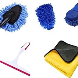 Kanya Car Cleaning Kit Combo Pack (Mini Duster, Microfiber Glove, Microfibre Sponge, Glass Wiper, Car Cleaning Cloth 600 GSM | Car Washing Care Product-image-104