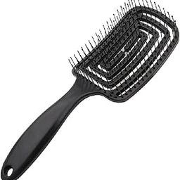 YANCI® Hair Brush, Curved Vented Detangling Hair Brushes for Women Men Kids, Professional Vent Styling Brush for Wet Dry Curly Thick Straight Hair Fast Blow Drying Brush (Black)-6
