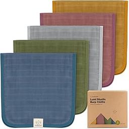 5-Pack Muslin Burp Cloths for Baby Boys, Girls - Organic Baby Burp Cloths, Burp Clothes for Baby Girl, Boy, Neutral Burp Cloths, Burping Cloths for Babies, Burp Rags, Bamboo Cotton Burp Cloth (Corals)-picture-10