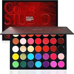 AFFLANO 35 Color Studio Eyeshadow Palette,Pop Makeup Inner Artist Matte Shimmer Luminous Velvet Texture Pressed Colors Powder Creamy Eye Shadow Natural Makeup Palette-26