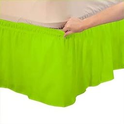 Bed Skirt Wrap Around Parrot Green 600Microfiber with Easy Fit with 21'' Inch Tailored Drop - Shrinkage and Fade Resistant with Microfiber 21'' Bed Skirt Twin Size [39'' x 75'']-image-24