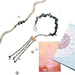 Cut Stone Rakhi and Lumba/Sister Rakhi Combo - Set of 2 (Green)-image-54