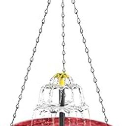 CALANDIS™ Solar Bird Bath Large Solar Powered for Courtyard Garden Hook Patio Red | Birdbaths | Bird & Wildlife Accessories | Yard, Garden & Outdoor Living-image-91
