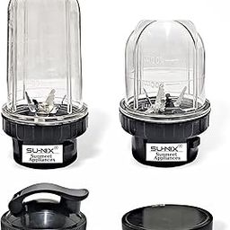 Bullet Jars for Mixer Grinder Combo of 2 Jar (530 ML and 350 ML) with Gym Sipper Cap, Black- NSA49-11