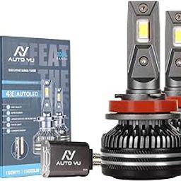 AUTO YU 150W LED Headlights Bulb for Car & motorsbike Plug & Play Design 15000LM-6000k With External CANBUS Ballast Driver, 2-Years Replacement Guarantee (12V, 2Bulbs H8/H11/H16)-23