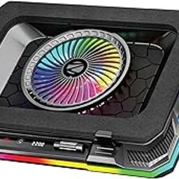 ZEBRONICS NC9200, Laptop Cooling Pad, 140mm RGB LED Fan, Upto 19 inch Laptop, Dual USB Port, Magnetic Foam Cushioning, Detachable Mobile Holder, Fan Speed Controller, High Speed Fan, 10 RGB LED Modes-14