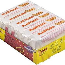 Jovi Plastilina White Non-Drying Modelling Clay for Art & Craft Pack of 6 Bars - 50gms Each Non-Toxic Gluten Free Fine Motor Skills, Moulding, Pottery Sculpting Project Work with Dough-25