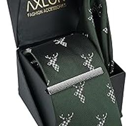 Tie for Men – Self Silk Neck Ties Set with Cufflinks Flower Pin, Pocket Square & Black Gift Box, Combo Necktie Sets for Office Wear, Formal Suits & Weddings (Forest Green, NXSMX_126)-image-65