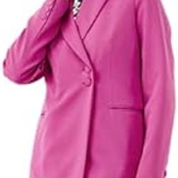 Women's Solid Polyester Single-Breasted Blazer with Snap Closure - Stylish Tailored Fit, Elegant Design, Made in India Pink-image-21