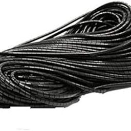 KPI 6mm 25 Meters Spiral Sleeve Wrap and wire organizer band for 3D Printer cnc machine computer PC TV or Electric wires bicycles Used for Commercial Areas and automation (Black)-0
