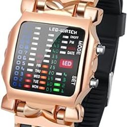 Binary LED Watch for Men & Students | Futuristic Crab Design | Digital Electronic Wristwatch-image-42