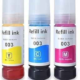 001/003 Refill Ink for EPSON L3110, L3150, L3250, L3252 L3115, L3116, L3101, L3210, L3215, L3216, L3151, L3152, L3156, L5190 Printer – Compatible Ink Bottle for Epson 003(003 CYM (Colour))-3